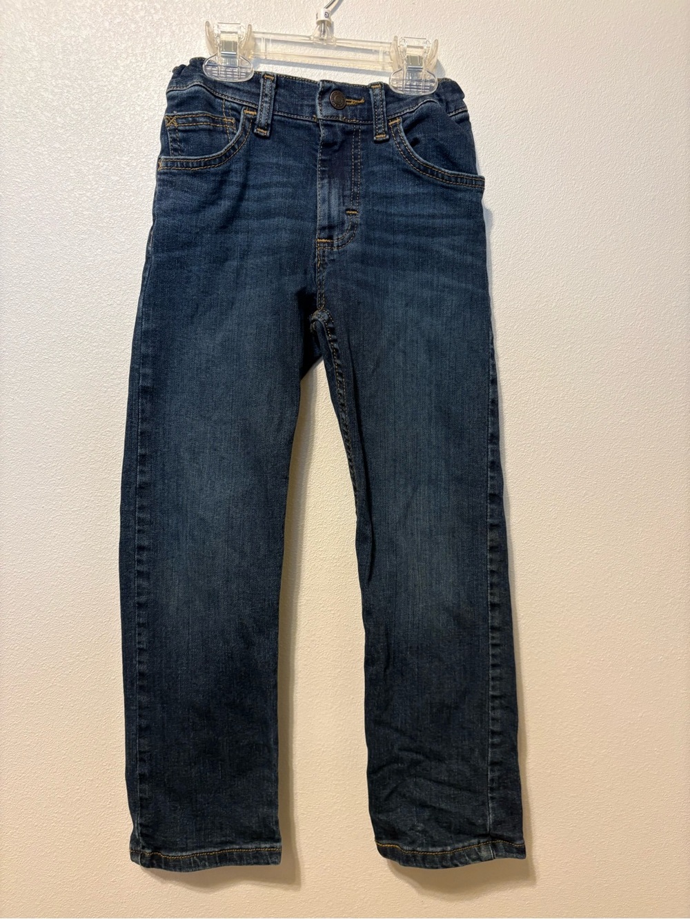 Boys Wrangler Dark Blue Straight-Leg Jeans slim fit